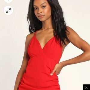 Lulu's Women's Elegant Red Sleeveless Dress Size Large